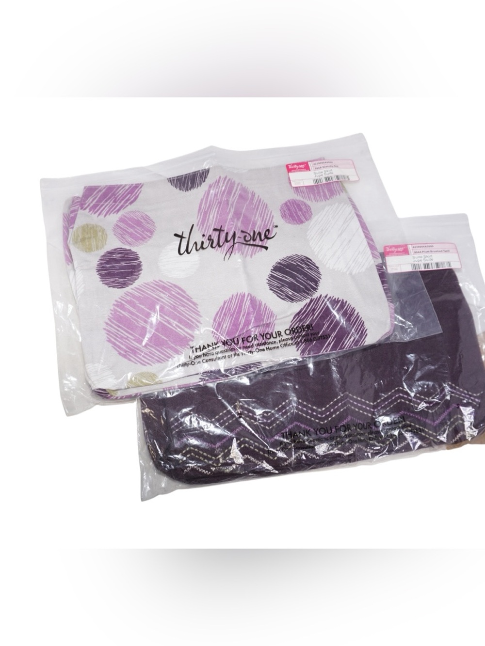 Thirty-One Suite Skirt Lot of 2 NWT Purple Plum Twill Dot | BOGO FREE SALE - Picture 3 of 5